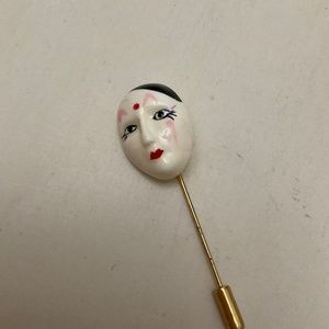 Ceramic face stick pin